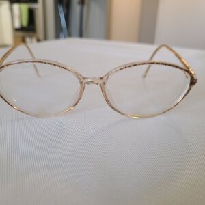 Sillhouette Women's Oval Eyeglasses in Pale Pink Crystal